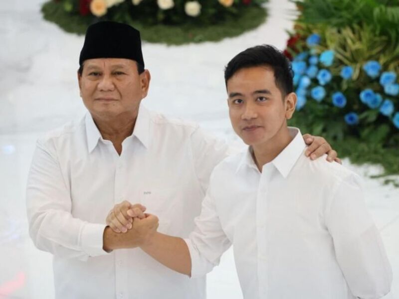 Prabowo and Gibran at Democratic Party Congress Closing